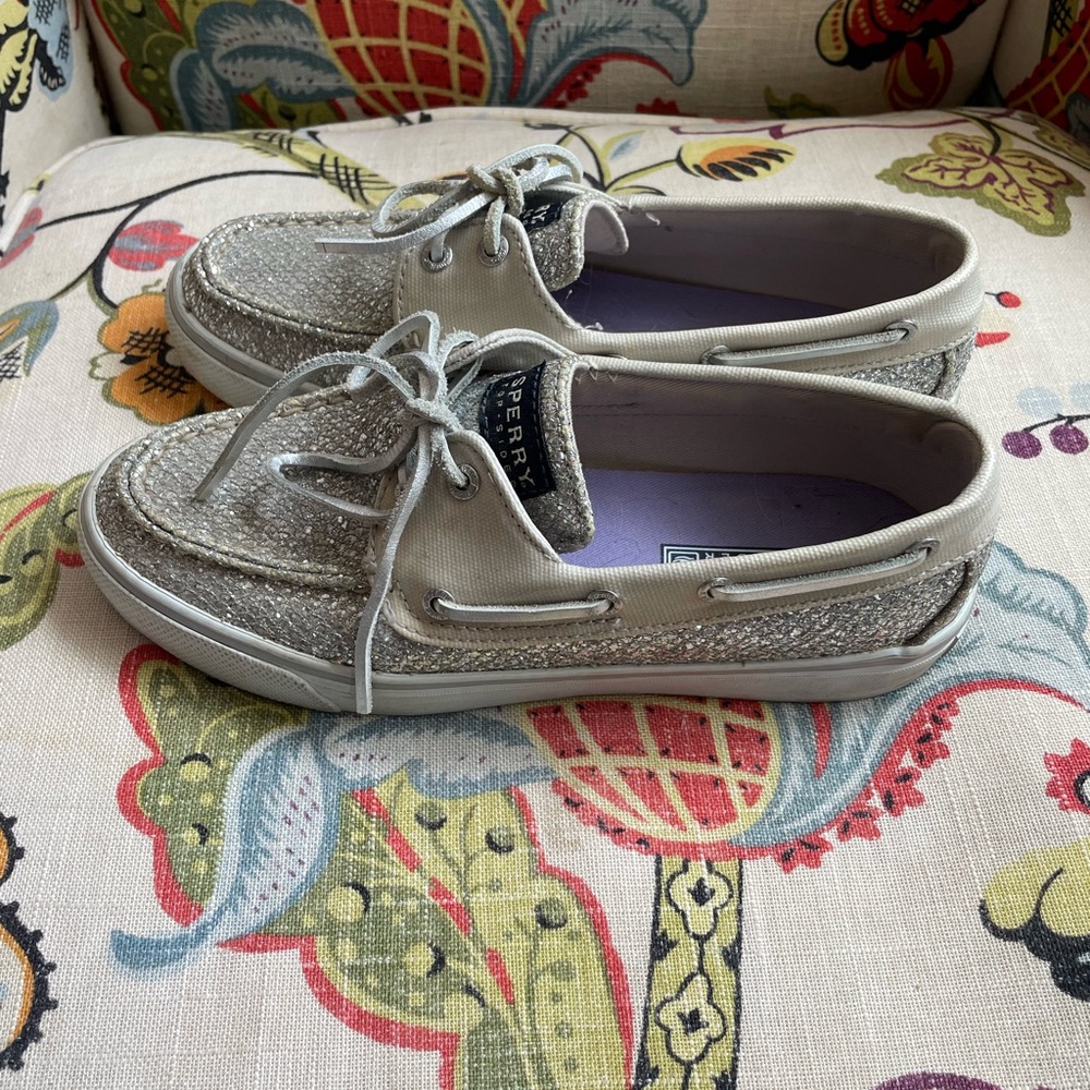 Size 6 Silver Sparkly Sperry’s